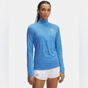 Under Armour Women's Heathered Laois Blue -Long Sleeve 1/2 zip - XL